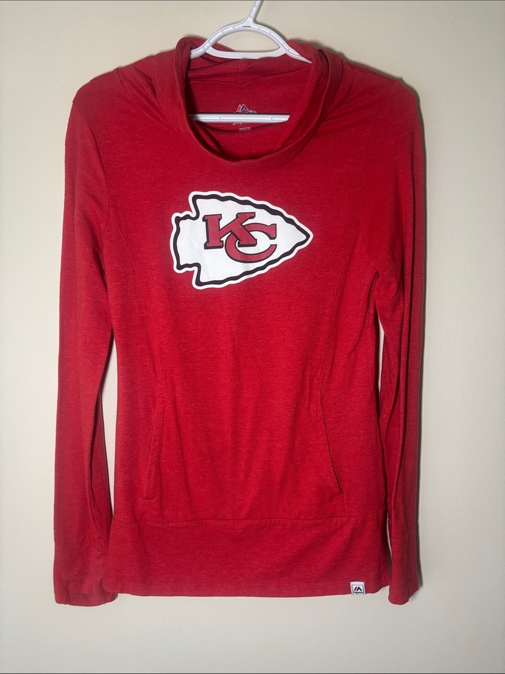 Majestic Red Kansas City Chiefs Cowl Neck Women's Sweatshirt